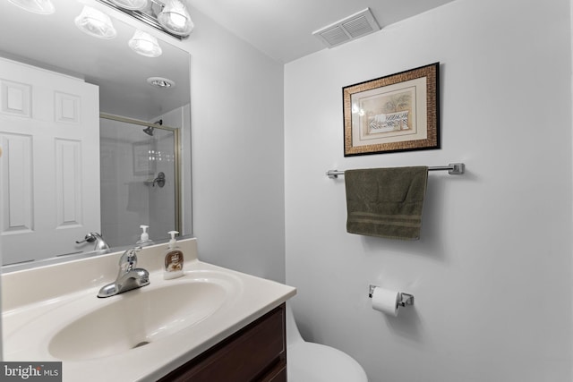1515 S Arlington Ridge Rd Unit 402, Arlington, VA 22202 - full bathroom with toilet, visible vents, a shower stall, and vanity