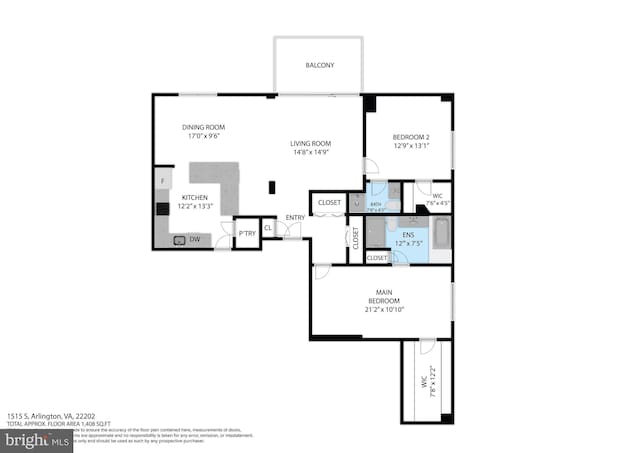1515 S Arlington Ridge Rd Unit 402, Arlington, VA 22202 - view of layout