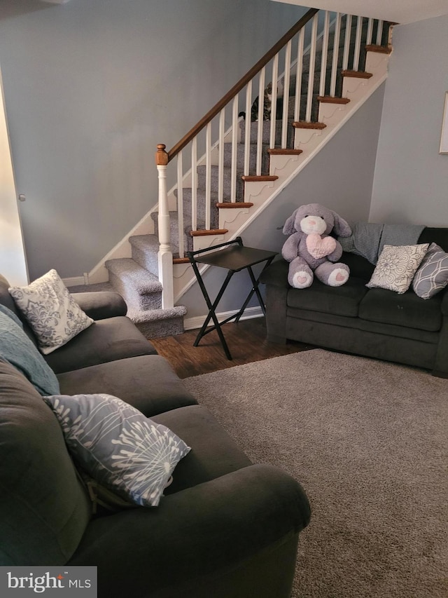2027 Anchor St, Philadelphia, PA 19124 - living room with stairway and wood finished floors