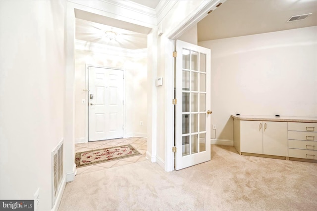 701 Fallsgrove Dr Unit 314, Rockville, MD 20850 - tiled entrance foyer with carpet and crown molding