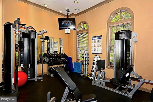 701 Fallsgrove Dr Unit 314, Rockville, MD 20850 - exercise room featuring baseboards