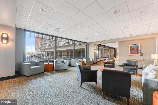 312 Severn Ave Unit W 401, Annapolis, MD 21403 - community lobby with a drop ceiling and floor to ceiling windows