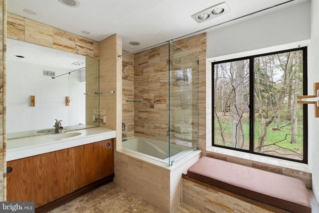 390 S Bryn Mawr Ave, Bryn Mawr, PA 19010 - bathroom with tiled shower / bath and vanity