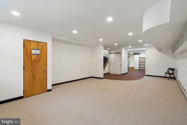 390 S Bryn Mawr Ave, Bryn Mawr, PA 19010 - finished below grade area featuring baseboards, recessed lighting, carpet, and stairs