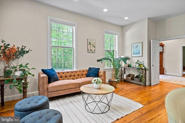 208 Biggs Purchase Ln, Lothian, MD 20711 - living area featuring recessed lighting, baseboards, and hardwood / wood-style floors