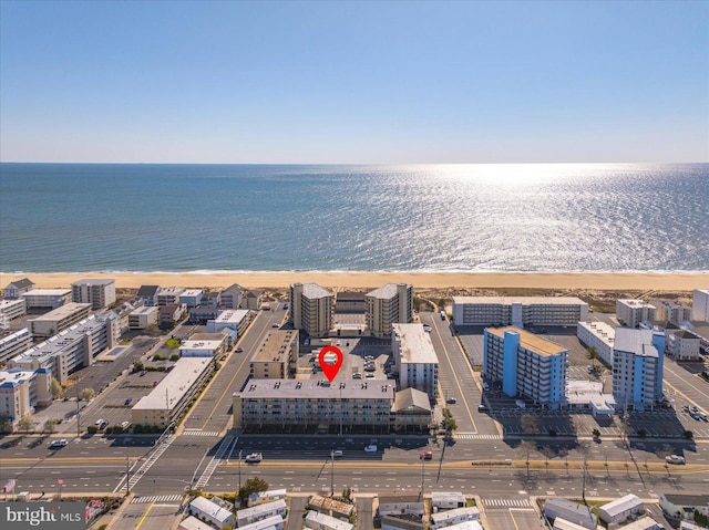 13500 Coastal Hwy Unit 201, Ocean City, MD 21842 - aerial view featuring a water view, a city view, and a beach view