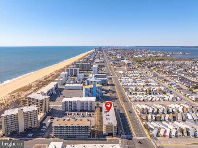 13500 Coastal Hwy Unit 201, Ocean City, MD 21842 - drone / aerial view featuring a water view and a beach view