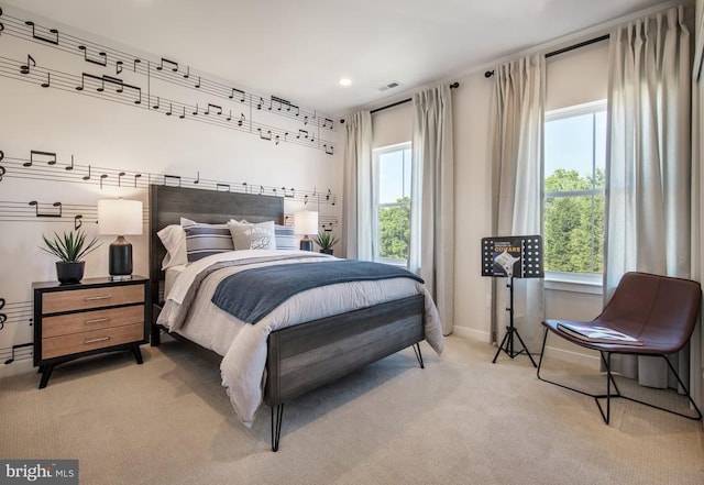 1201 Chesapeake View Dr, Middletown, DE 19709 - bedroom with light colored carpet, multiple windows, baseboards, and recessed lighting