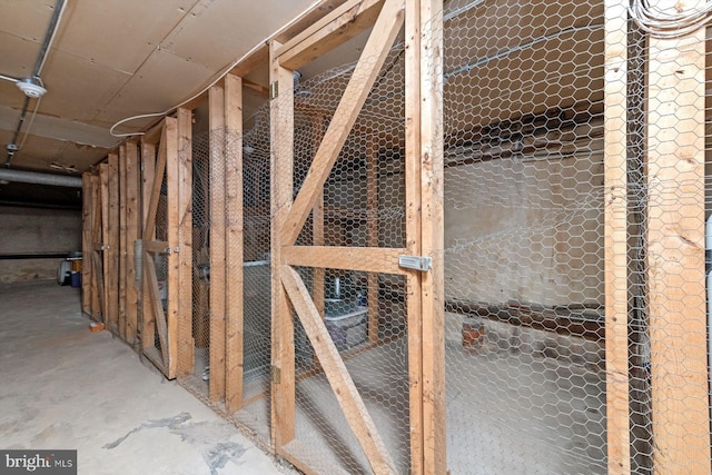 interior space with unfinished concrete floors