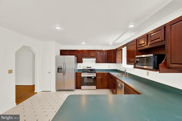 2208 Quarry Rd, Bunker Hill, WV 25413 - kitchen featuring recessed lighting, a sink, light floors, and stainless steel appliances
