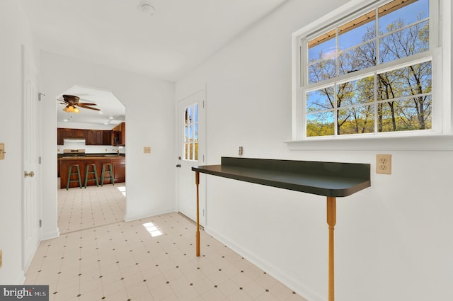 2208 Quarry Rd, Bunker Hill, WV 25413 - entrance foyer featuring baseboards and a ceiling fan