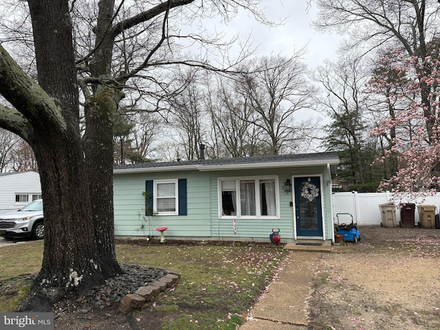 view of front of property featuring roof with shingles