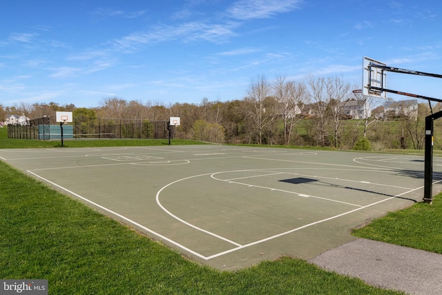 6420 Barrington Dr, Frederick, MD 21701 - view of basketball court with a yard, fence, and community basketball court