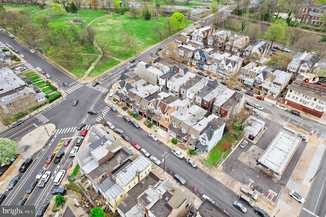 drone / aerial view with a residential view