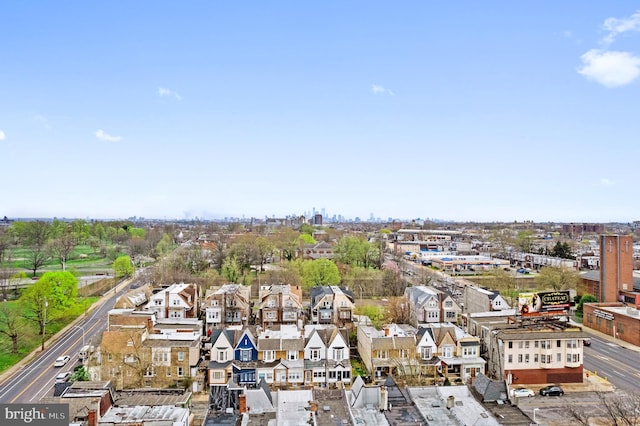aerial view with a residential view