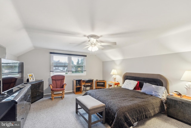 1419 Greenawalt Rd, Huntingdon Valley, PA 19006 - carpeted bedroom featuring ceiling fan, baseboards, and vaulted ceiling