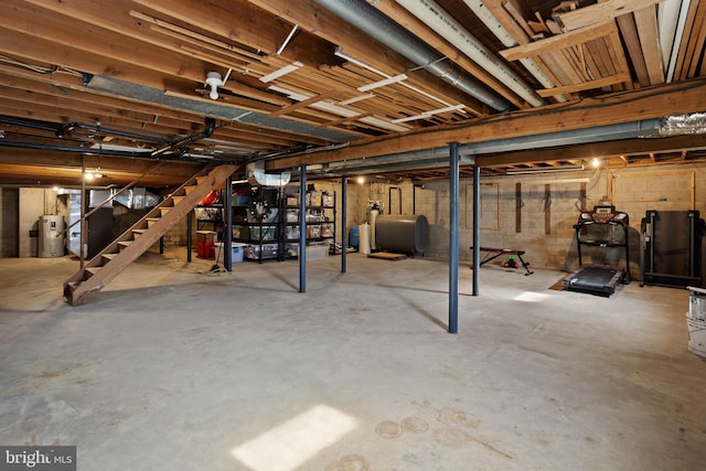 11 Bridge Rd, Lumberton, NJ 08048 - unfinished below grade area with heating fuel, water heater, and stairs