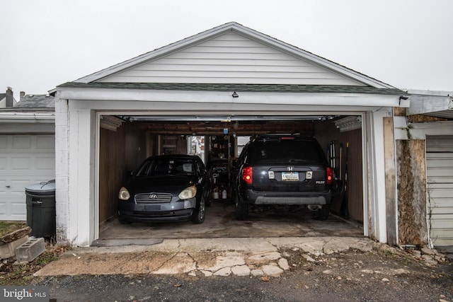 view of garage