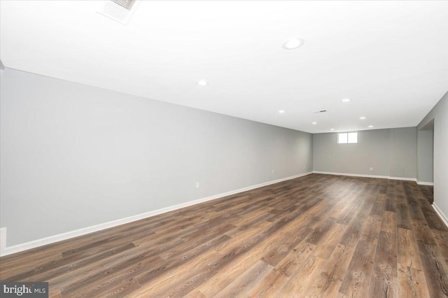 7533 Dover Ln, Lanham, MD 20706 - unfurnished room featuring recessed lighting, dark wood-type flooring, and baseboards