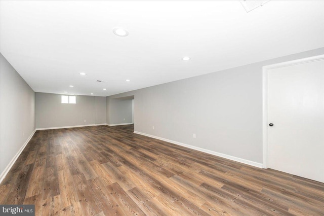 7533 Dover Ln, Lanham, MD 20706 - empty room with recessed lighting, dark wood finished floors, and baseboards