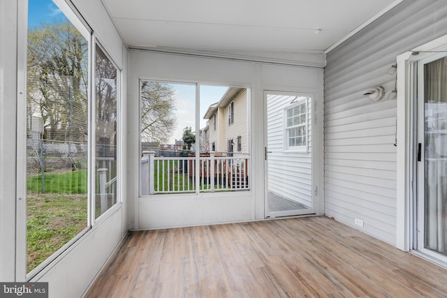 view of unfurnished sunroom
