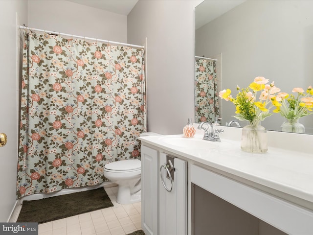 1304 Lakeview Dr, Cross Junction, VA 22625 - full bath with toilet, a shower with curtain, tile patterned flooring, and vanity