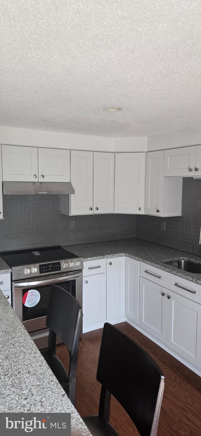 626 Felton Ave, Sharon Hill, PA 19079 - kitchen featuring white cabinets, under cabinet range hood, and a sink