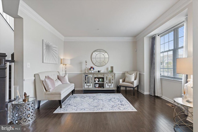 10815 Flying Change Ct, Upper Marlboro, MD 20772 - living area with baseboards, crown molding, and hardwood / wood-style flooring