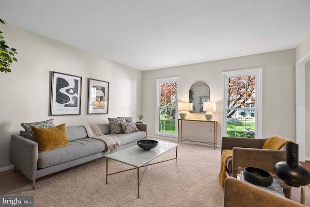 view of carpeted living room