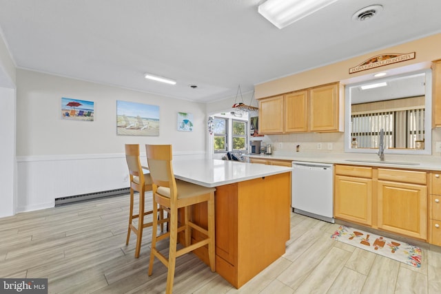 605 Old Post Ct, Bethany Beach, DE 19930 - kitchen featuring dishwasher, visible vents, light wood-style flooring, and a sink