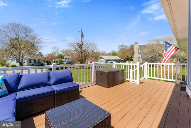 605 Old Post Ct, Bethany Beach, DE 19930 - wooden deck with an outdoor living space
