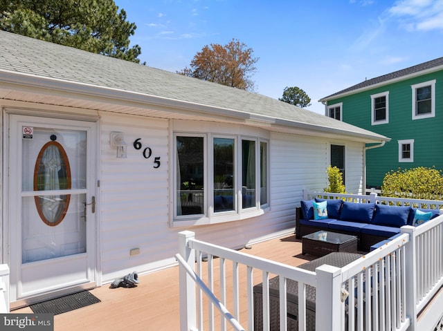 605 Old Post Ct, Bethany Beach, DE 19930 - deck featuring an outdoor hangout area