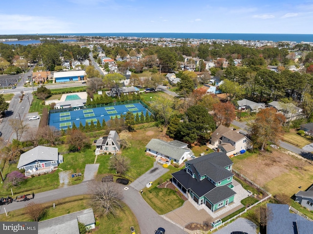 605 Old Post Ct, Bethany Beach, DE 19930 - drone / aerial view featuring a residential view and a water view