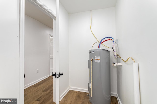 utility room with water heater