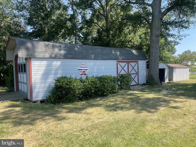 view of shed