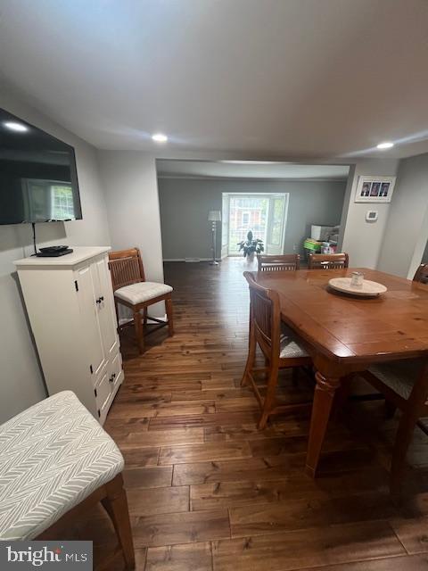 474 Colonial Ridge Ln, Arnold, MD 21012 - dining room with dark wood-style floors and recessed lighting