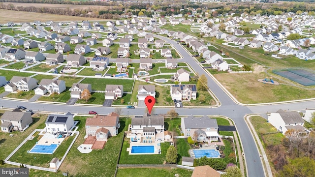 birds eye view of property featuring a residential view