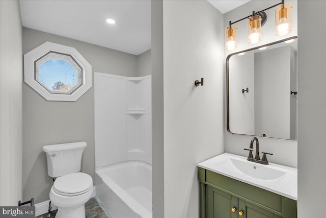 700 Pennsylvania Ave, Delanco, NJ 08075 - bathroom with baseboards, recessed lighting, vanity, and toilet