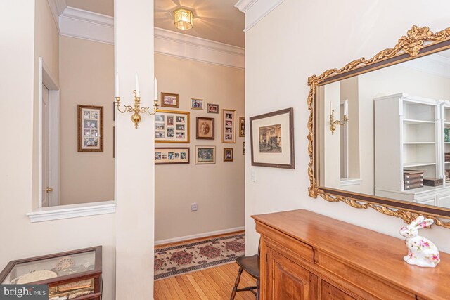 25 Easton Ave, Ocean Pines, MD 21811 - hallway with light wood-style flooring, baseboards, and crown molding
