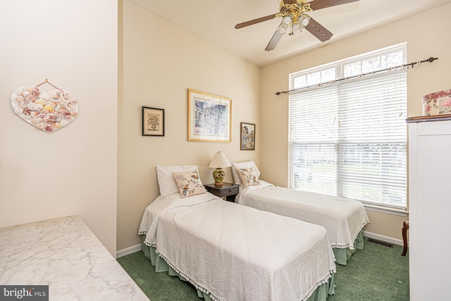25 Easton Ave, Ocean Pines, MD 21811 - carpeted bedroom featuring ceiling fan, baseboards, and visible vents