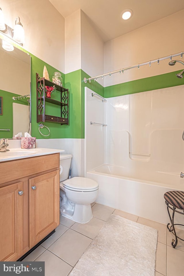 25 Easton Ave, Ocean Pines, MD 21811 - full bathroom with toilet, bathtub / shower combination, tile patterned flooring, and vanity