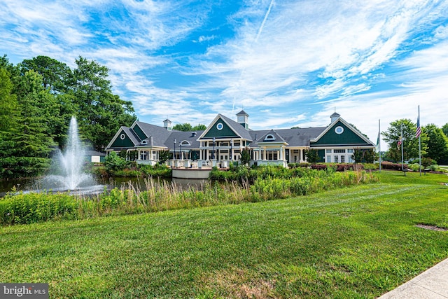 25 Easton Ave, Ocean Pines, MD 21811 - back of house with a water view and a lawn