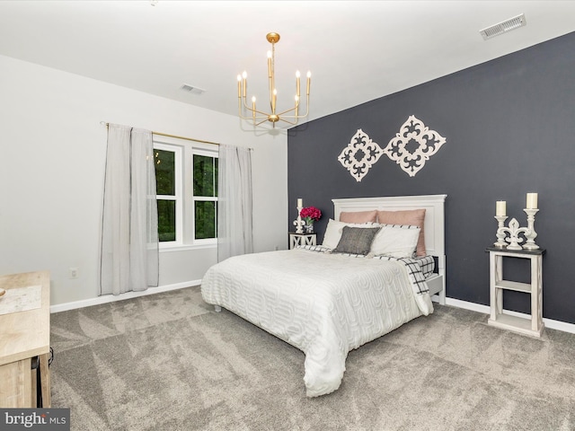 704 Kaplon Ct, Brunswick, MD 21716 - bedroom with a chandelier, carpet flooring, and baseboards