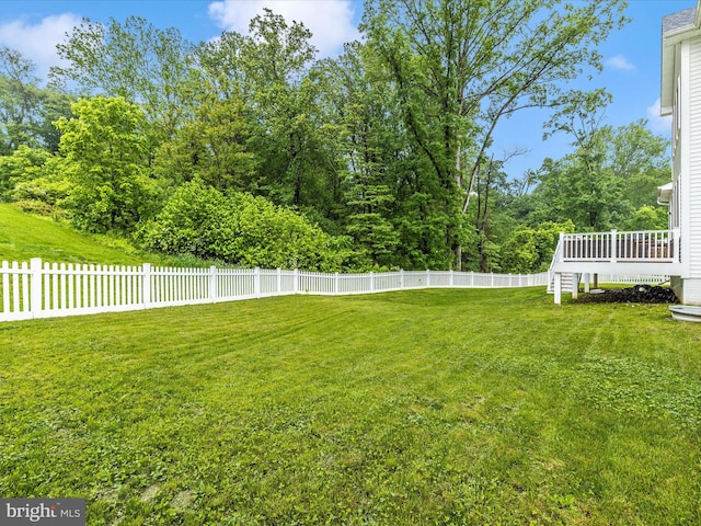 704 Kaplon Ct, Brunswick, MD 21716 - view of yard featuring a wooden deck and stairway
