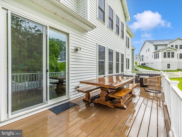 704 Kaplon Ct, Brunswick, MD 21716 - wooden terrace with a residential view and outdoor dining area