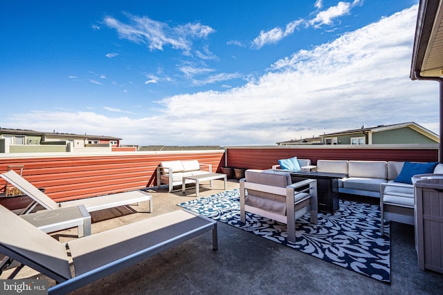 view of patio / terrace with an outdoor hangout area