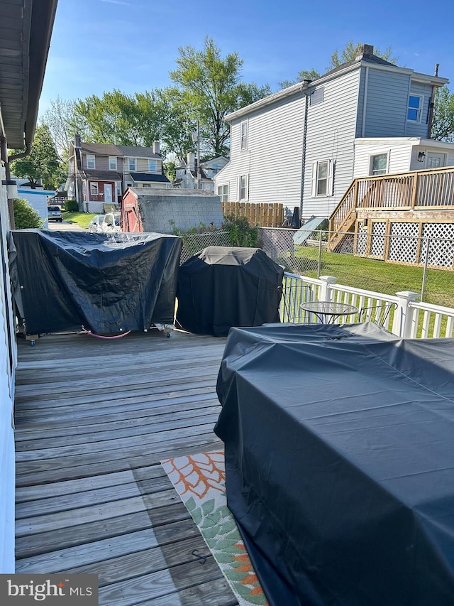 110 Woodland Ave, Norwood, PA 19074 - wooden terrace with fence and a residential view