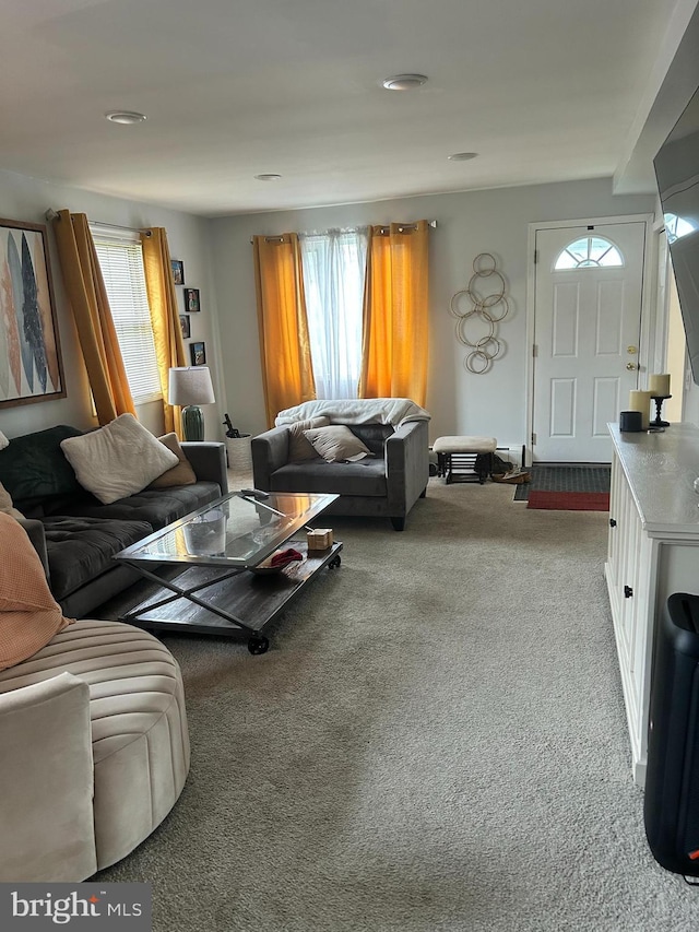 110 Woodland Ave, Norwood, PA 19074 - living room with a healthy amount of sunlight and carpet