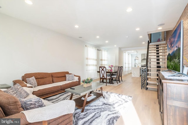 2625 Pratt St, Philadelphia, PA 19137 - living area with light wood-type flooring and recessed lighting