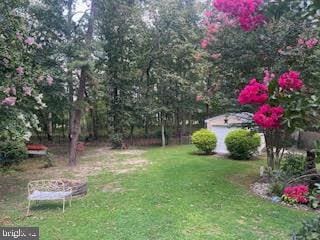 view of yard with an outdoor structure
